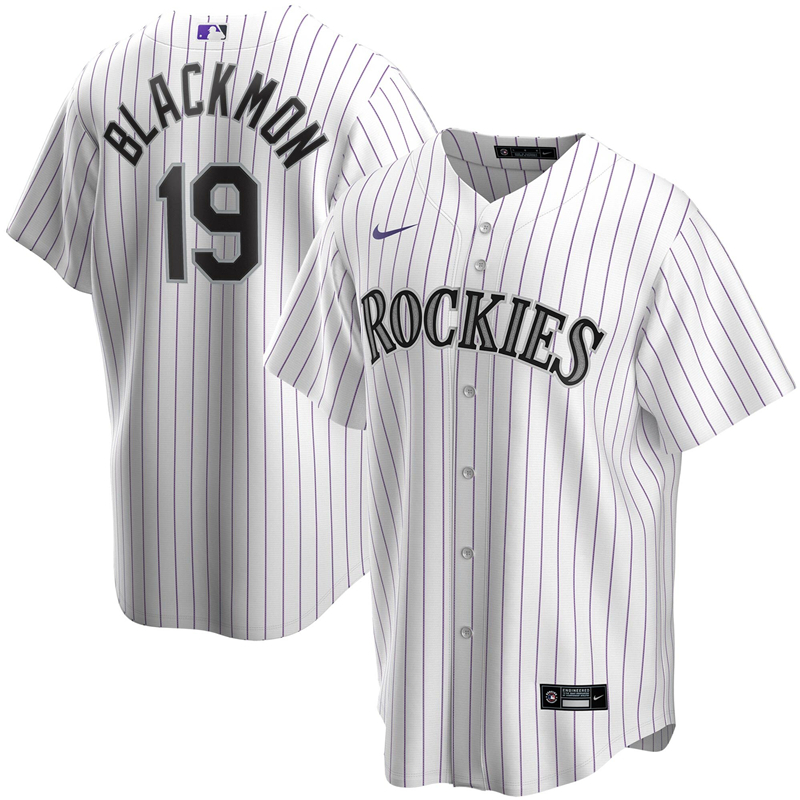 2020 MLB Men Colorado Rockies #19 Charlie Blackmon Nike White Home 2020 Replica Player Jersey 1